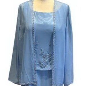 Cassandra Stone Periwinkle Blue Mock Two-Piece Gown with Jacket